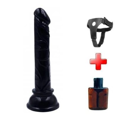 13 Cm Belden Bağlamalı Testissiz Vantuzlu Realistik Zenci Penis Anal Vajinal Dildo