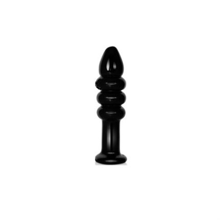 14 Cm Boğumlu Cam Anal Tıkaç Siyah
