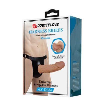 17,5 Cm Belden Bağlamalı İçi Boş 7 Cm Dolgulu Strapon Penis - Houston