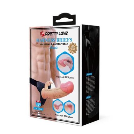 19 Cm Belden Bağlamalı İçi Boş Klitoris Uyarıcılı Protez Penis - Mavis