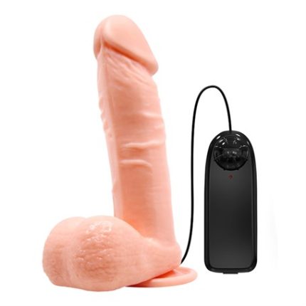 19,5 Cm Gerçekçi Titreşimli Dildo Vibratör Penis