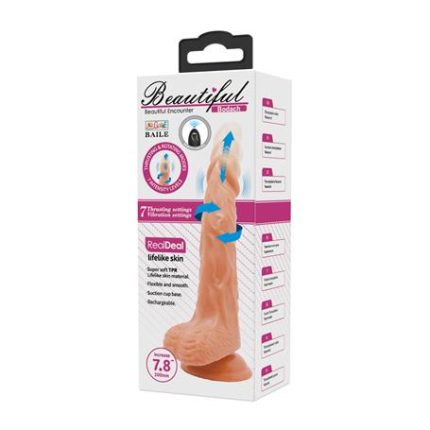21 Cm İleri Geri Hareketli Uzaktan Kumandalı Gerçekçi Vantuzlu Melez Penis - Bodach