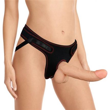 21,5 Cm Belden Bağlamalı İçi Dolu Strapon Dildo