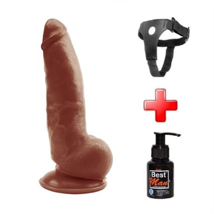 21,5 Cm Belden Bağlamalı Realistik Vantuzlu Melez Dildo Penis