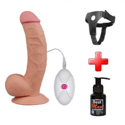 20 Cm Belden Bağlamalı Titreşimli Realistik Dildo Penis Set