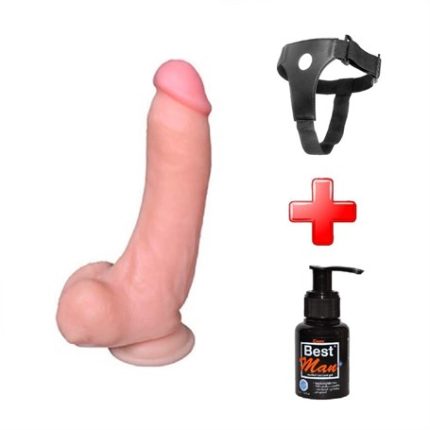22,5 Cm Belden Bağlamalı Realistik Dildo Penis Set