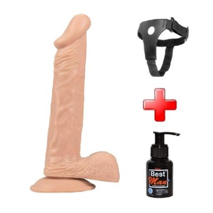 24 Cm Belden Bağlamalı Vantuzlu Realistik Penis Anal Vajinal Dildo