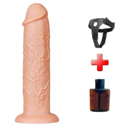 Belden Bağlamalı 28 Cm Gerçekçi Testissiz Kalın Dildo Penis