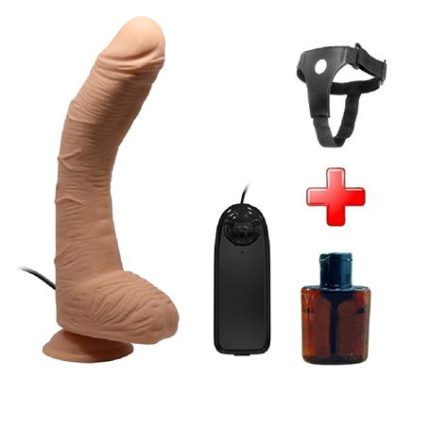 Belden Bağlamalı 28 Cm Titreşimli Gerçekçi Kalın Dildo Penis - Alex